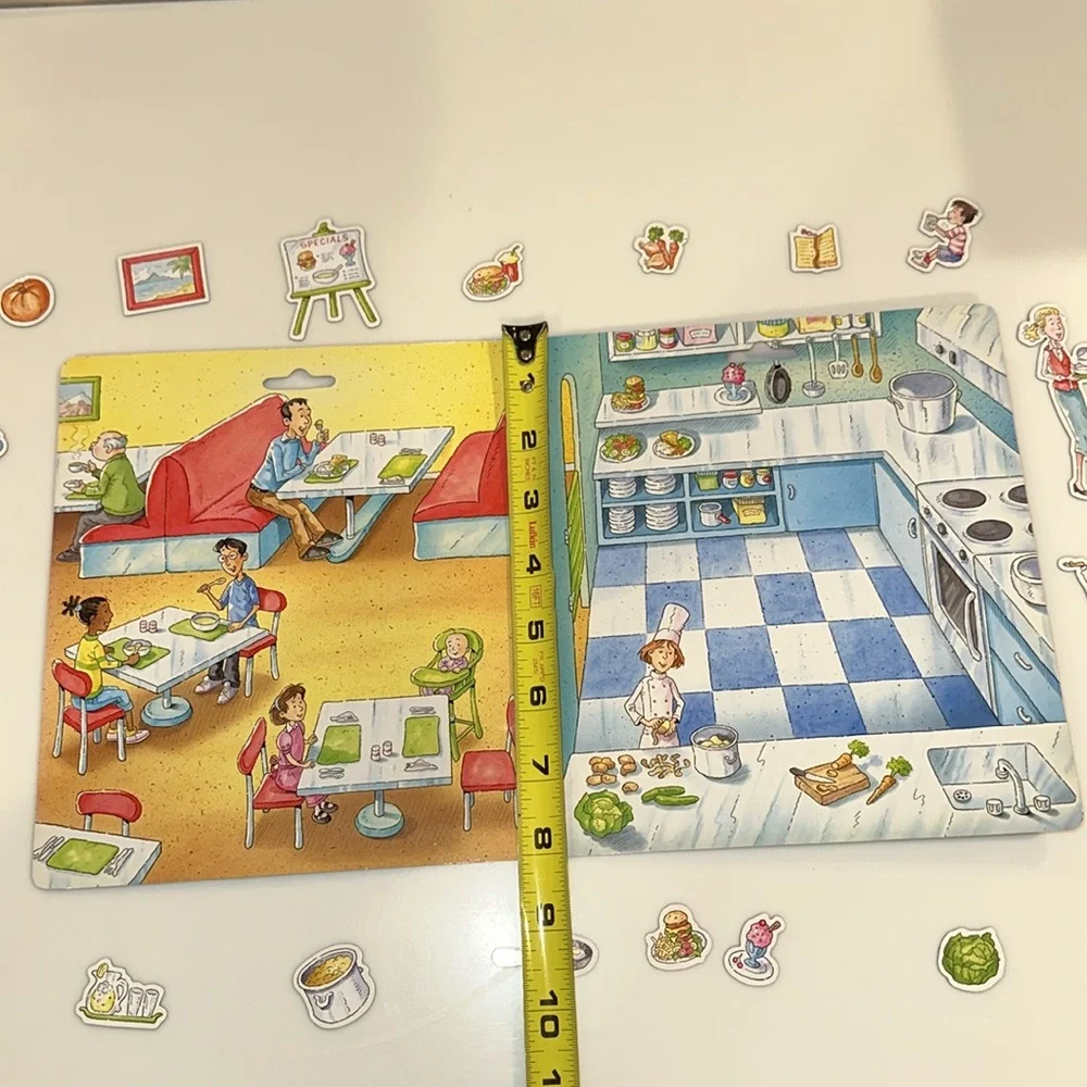 IMAGINETICS Magnetic Restaurant Scene and 19 Magnets - Complete
